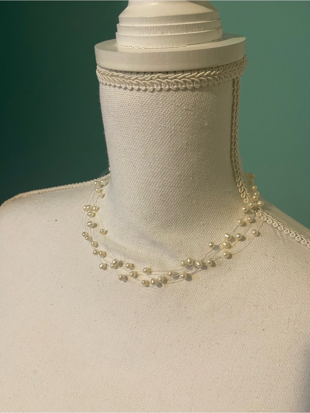 Delicate Lia Sophia Ivory Pearl Multi-Strand Necklace